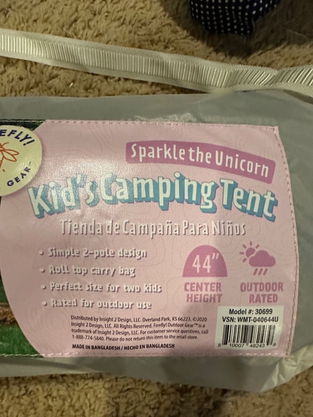 Sparkle the Unicorn Kid's Camping Tent - Pink